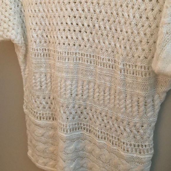 Loft white crochet summer short sleeve sweater - Picture 2 of 2
